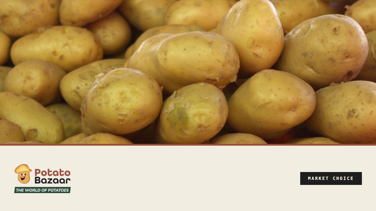 The highest mandi price is not the best sale — a pile of graded potatoes at a wholesale market